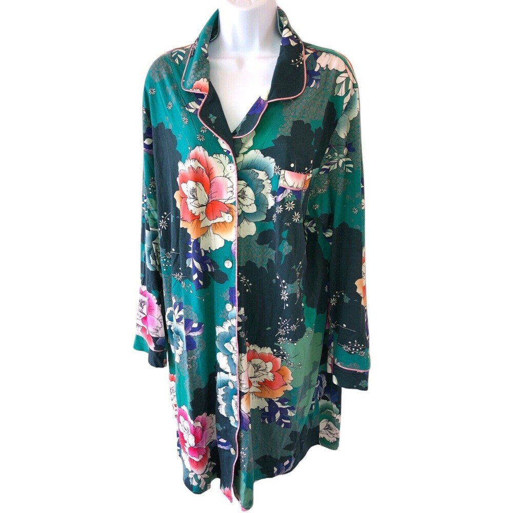 Johnny Was Archimal sleep dress  Floral Sleep Shirt Cotton Blend Size XL